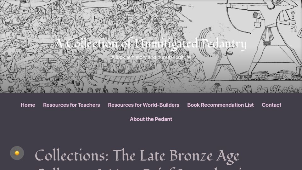 Screenshot of acoup.blog: Late Bronze Age Collapse