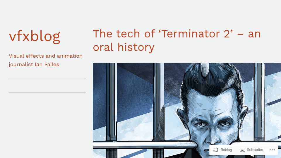 Screenshot of vfxblog.com: The tech of 'Terminator 2' – an oral history (2017)