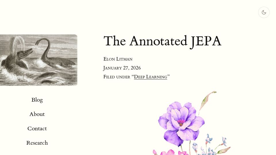 Screenshot of elonlit.com: The Annotated JEPA