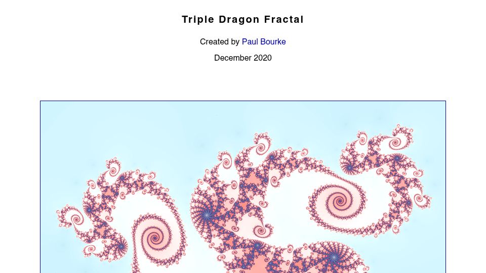 Screenshot of paulbourke.net: Triple Dragon Fractal (2020)