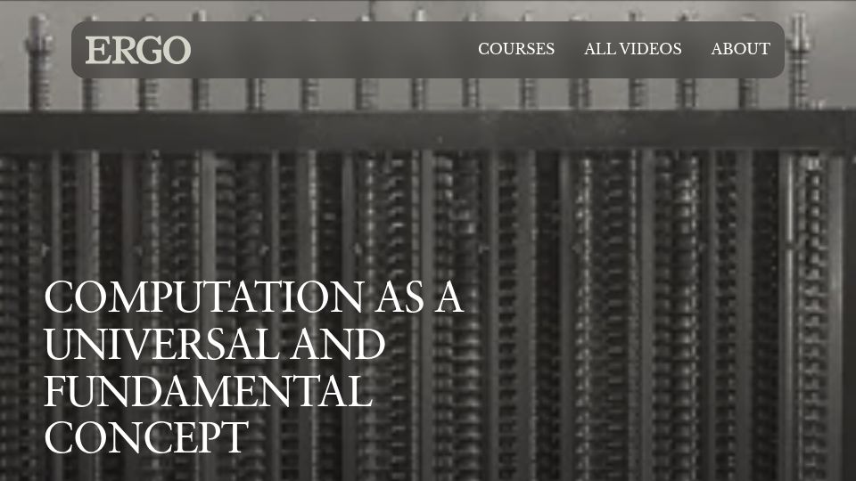 Screenshot of ergo.org: Computation as a universal and fundamental concept