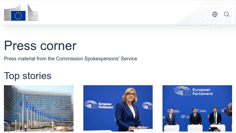 Screenshot of ec.europa.eu: EU Commission: addictive design Instagram and Facebook in breach of the DSA