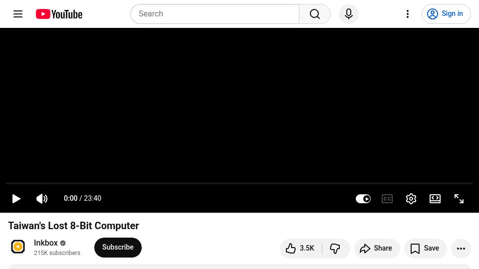 Screenshot of youtube.com: Taiwan's Lost 8-Bit Computer [video]