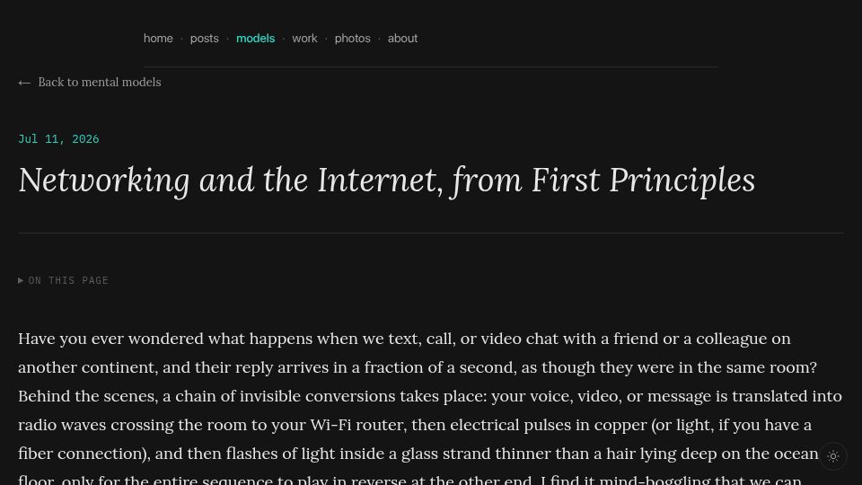 Screenshot of fazamhd.com: Networking and the Internet, from First Principles