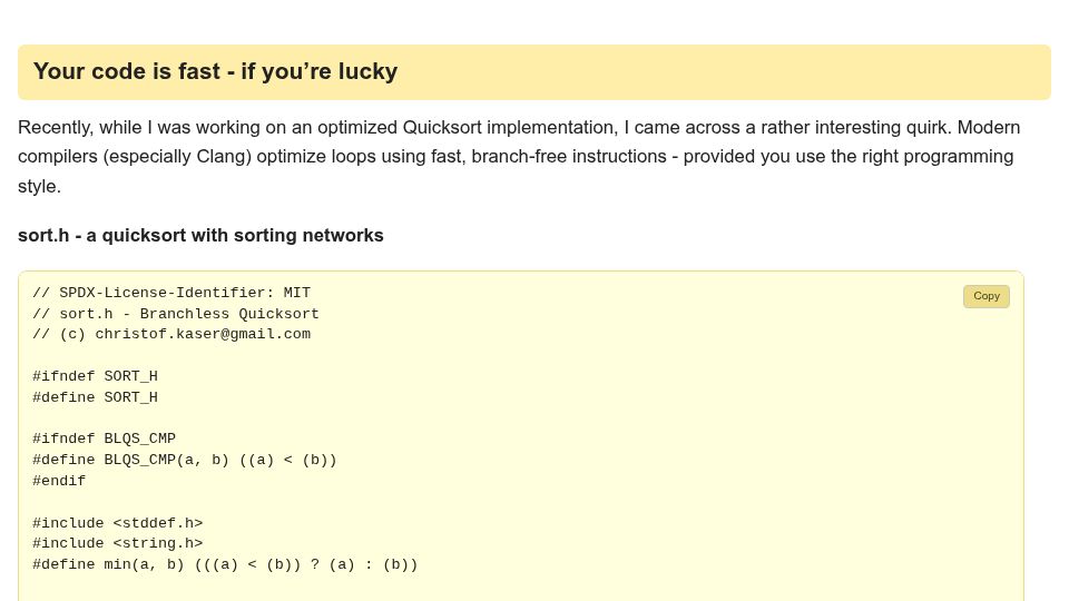 Screenshot of tiki.li: Your code is fast – if you're lucky
