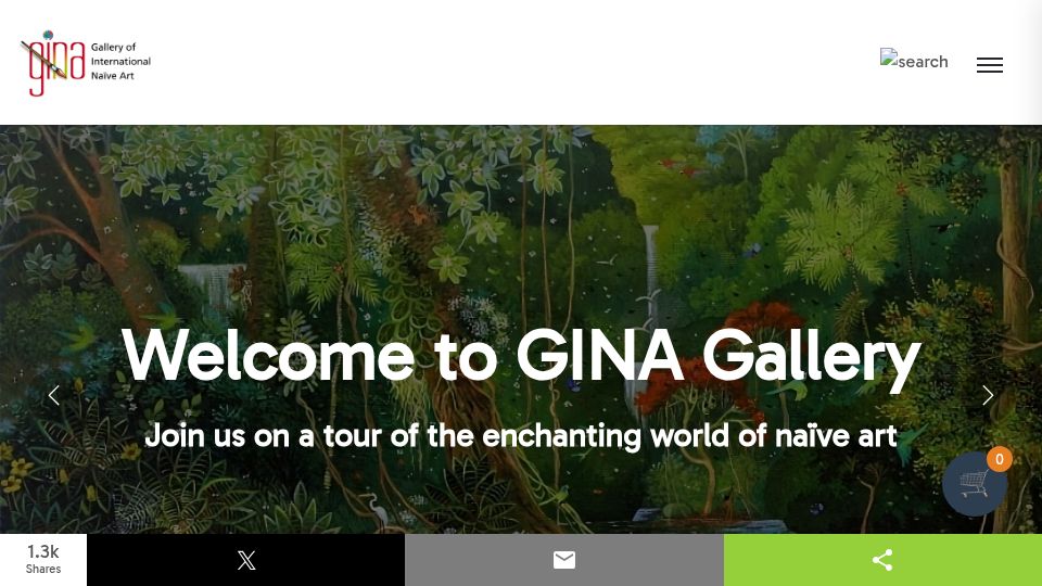 Screenshot of ginagallery.com: Gina Gallery of International Naive Art