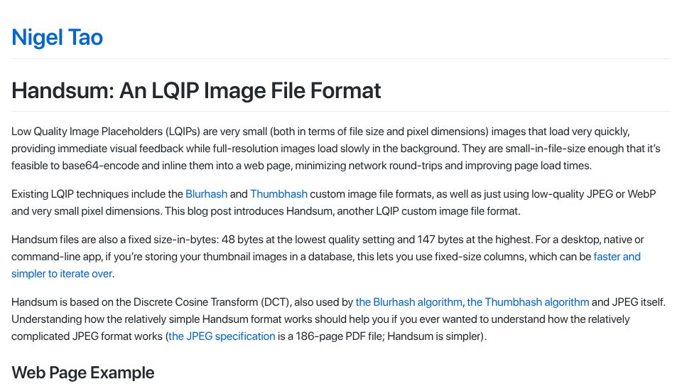 Screenshot of nigeltao.github.io: Handsum: An LQIP Image File Format