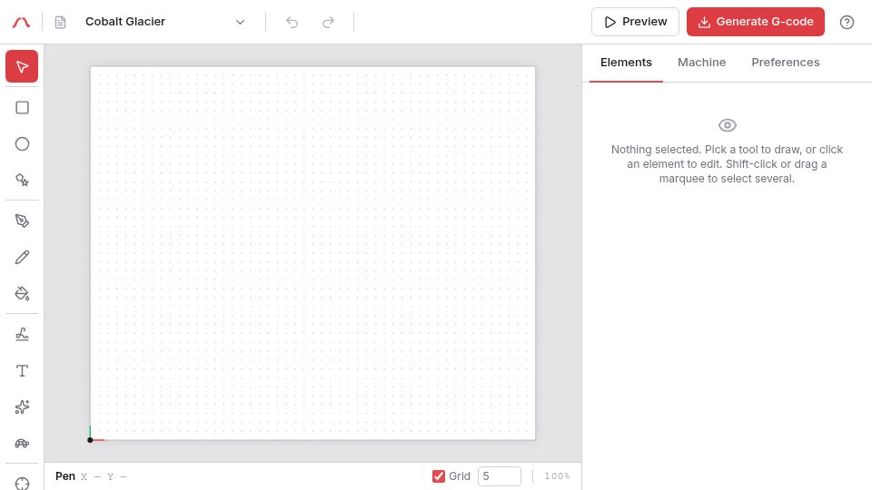 Screenshot of kurvengefahr.org: Show HN: Kurvengefahr – browser CAD/CAM for pen plotters