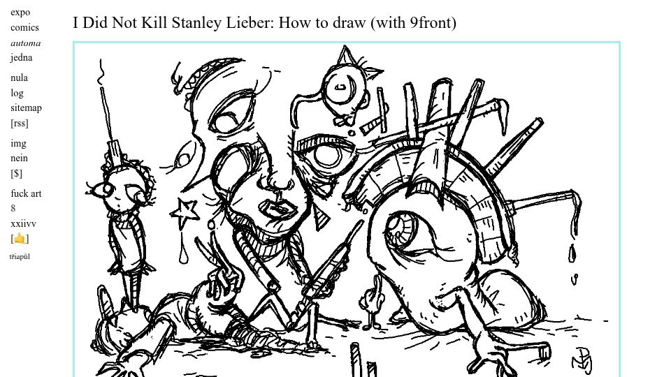 Screenshot of triapul.cz: I Did Not Kill Stanley Lieber: How to Draw (With 9front)