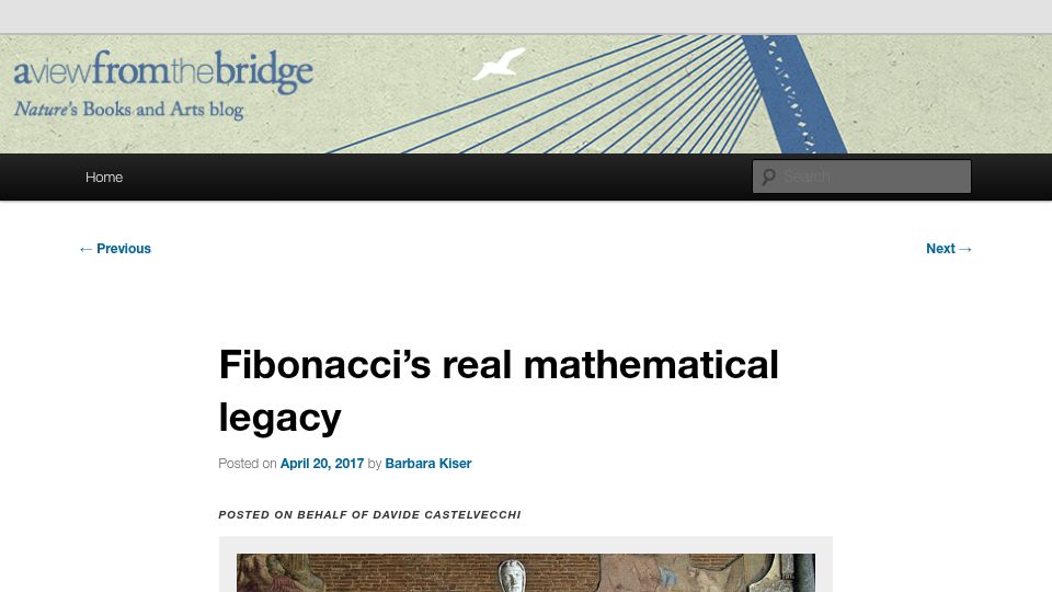 Screenshot of blogs.nature.com: Fibonacci's Real Mathematical Legacy