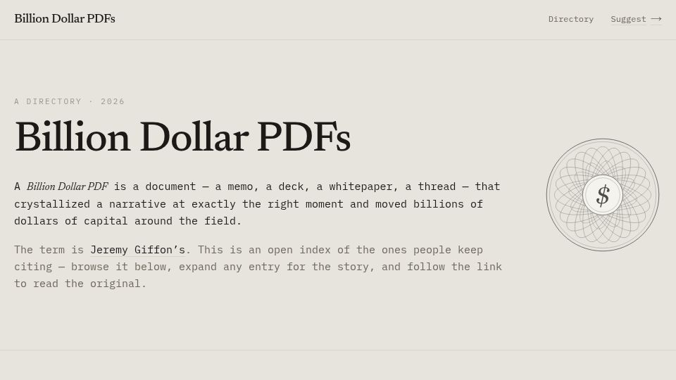 Screenshot of billiondollarpdf.com: Billion Dollar PDFs