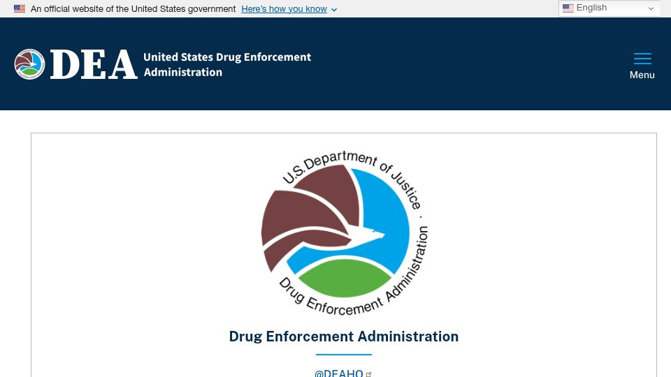 Screenshot of dea.gov: DEA to Temporarily Schedule 7-Oh and Related Substances to Protect Public Safety