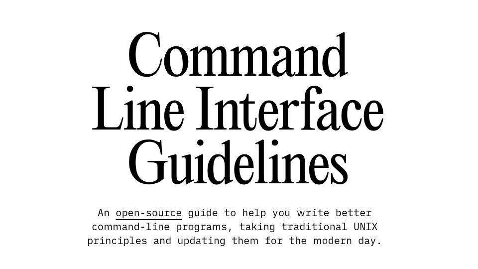 Screenshot of clig.dev: Command Line Interface Guidelines