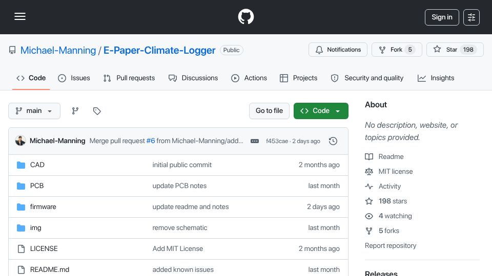 Screenshot of github.com: Weathergotchi – an E-Paper Climate Logger