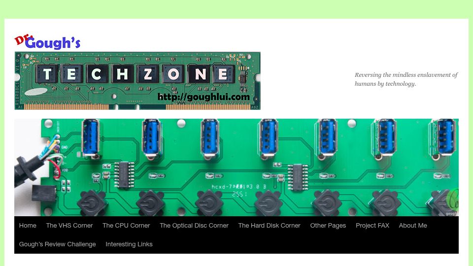 Screenshot of goughlui.com: Teardown: A Generic 7-Port USB 3.0 Hub That Wasn't
