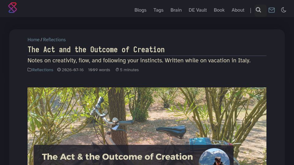 Screenshot of ssp.sh: The Act and the Outcome of Creation
