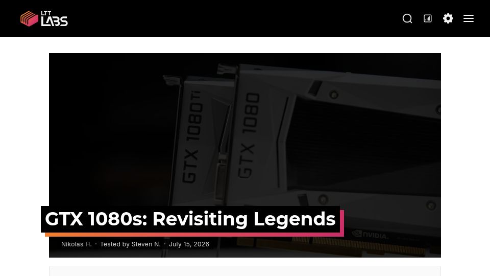 Screenshot of lttlabs.com: GTX 1080s: Testing a Legend