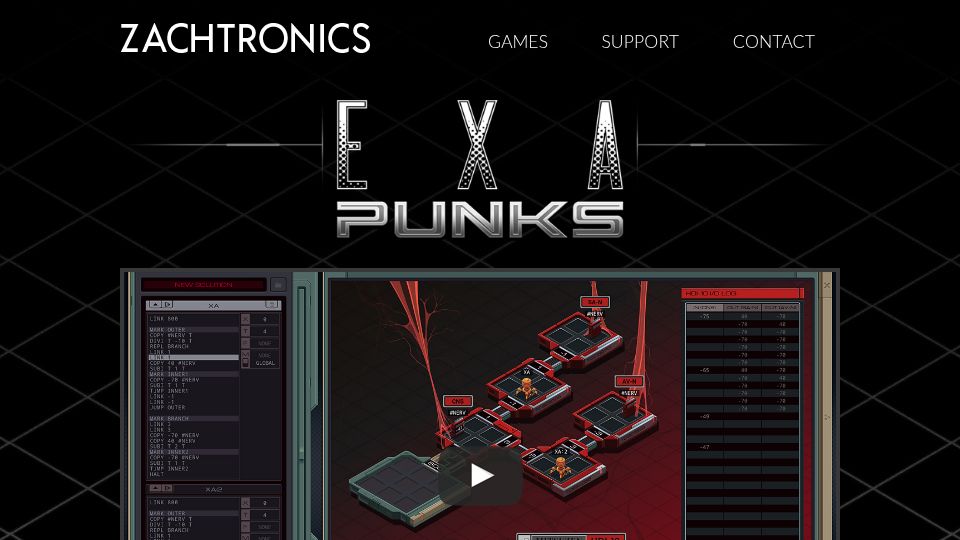 Screenshot of zachtronics.com: Exapunks (2018)