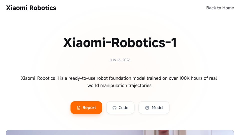 Screenshot of robotics.xiaomi.com: Xiaomi-Robotics-1
