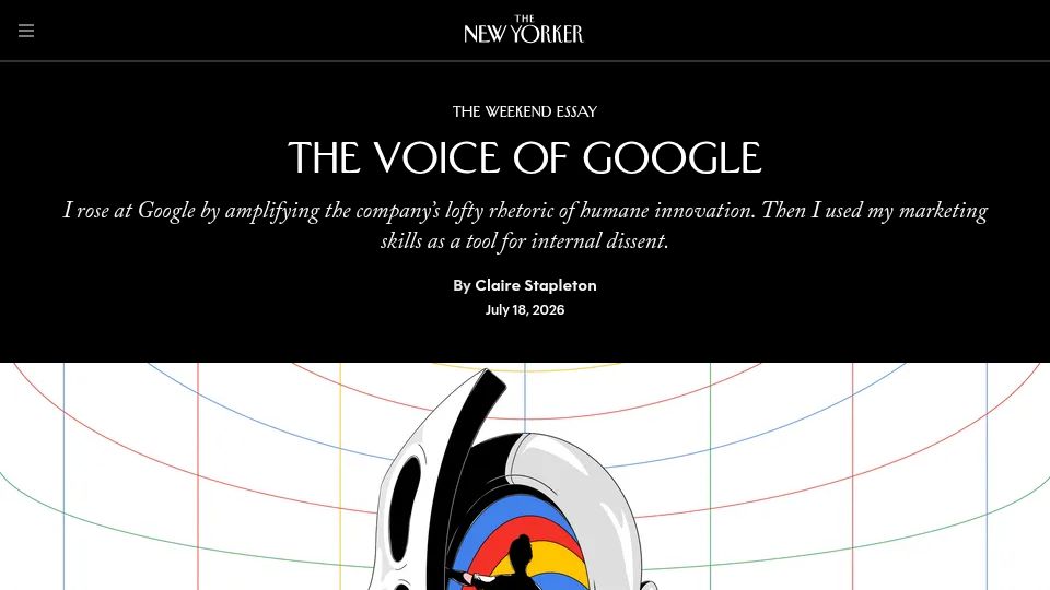 Screenshot of newyorker.com: The Voice of Google