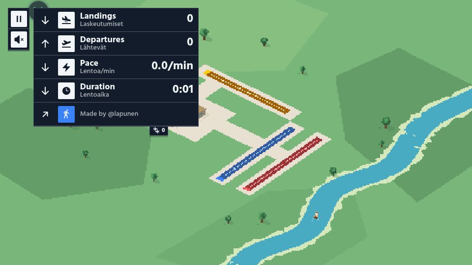 Screenshot of airport.apunen.com: Airport Simulator