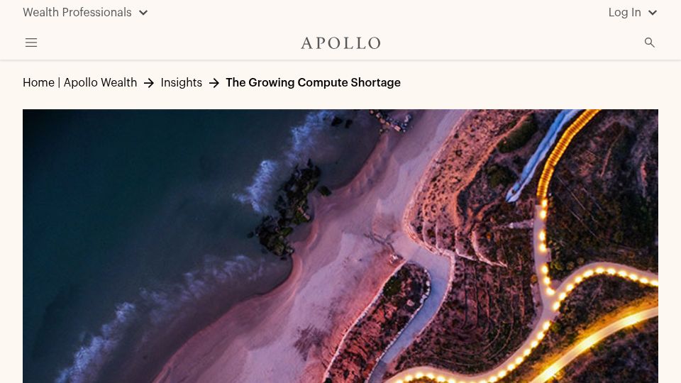Screenshot of apollo.com: The Growing Compute Shortage
