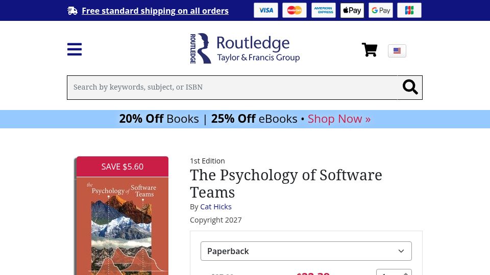 Screenshot of routledge.com: The Psychology of Software Teams