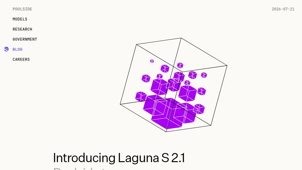 Screenshot of poolside.ai: Laguna S 2.1