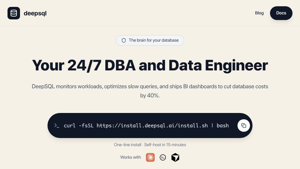 Screenshot of deepsql.ai: Show HN: DeepSQL – A self-hostable DBA agent for Postgres and MySQL