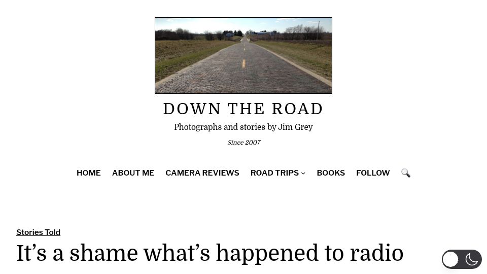 Screenshot of blog.jimgrey.net: It's a shame what's happened to radio