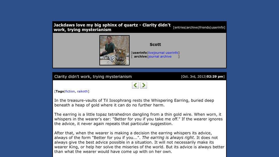 Screenshot of gwern.net: Clarity didn't work, trying mysterianism (2012)