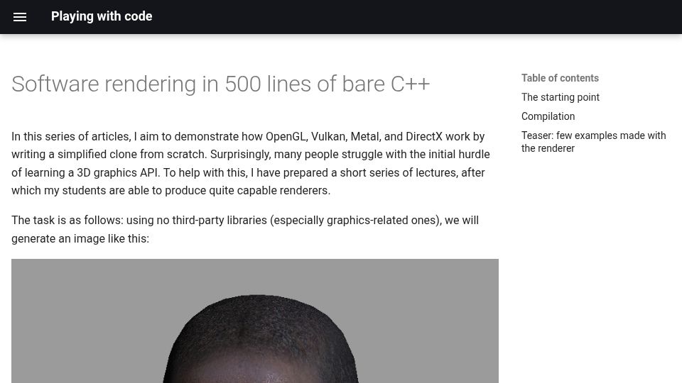 Screenshot of haqr.eu: Software rendering in 500 lines of bare C++