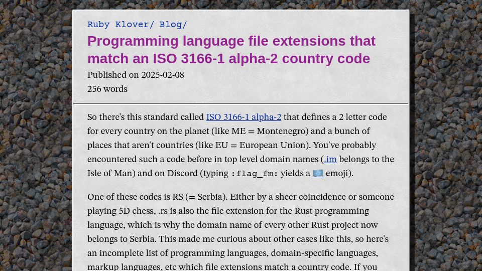 Screenshot of bruh.ltd: Programming language file extensions that match ISO 3166-1 alpha-2 country codes