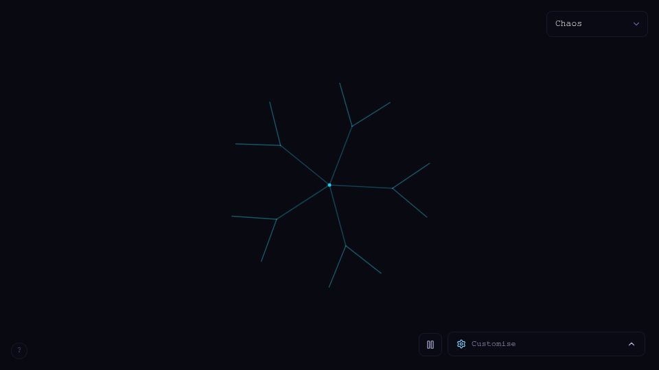 Screenshot of fractl.art: Fractl.art – a fractal generator with 8 octillion different patterns