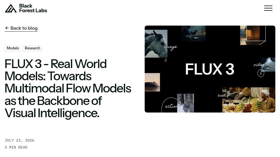 Screenshot of bfl.ai: Flux 3