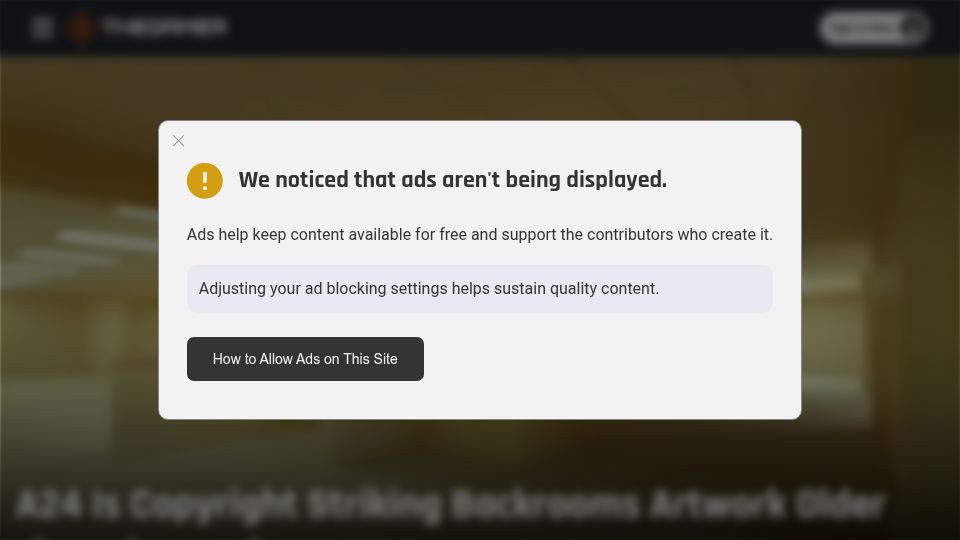 Screenshot of thegamer.com: A24 Is Copyright Striking Backrooms Artwork Older Than the Movie