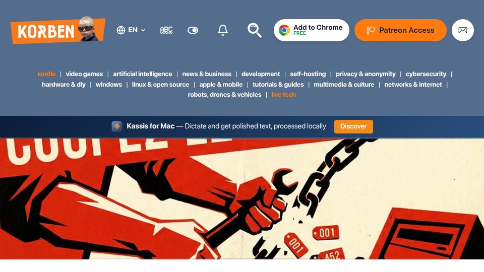 Screenshot of korben.info: GDID Windows – Cut the tracker that follows you even under VPN