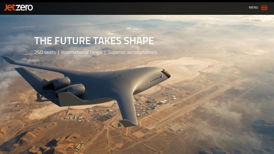 Screenshot of jetzero.aero: JetZero