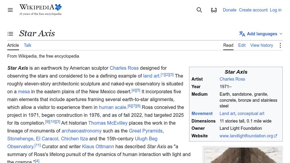 Screenshot of en.wikipedia.org: Star Axis
