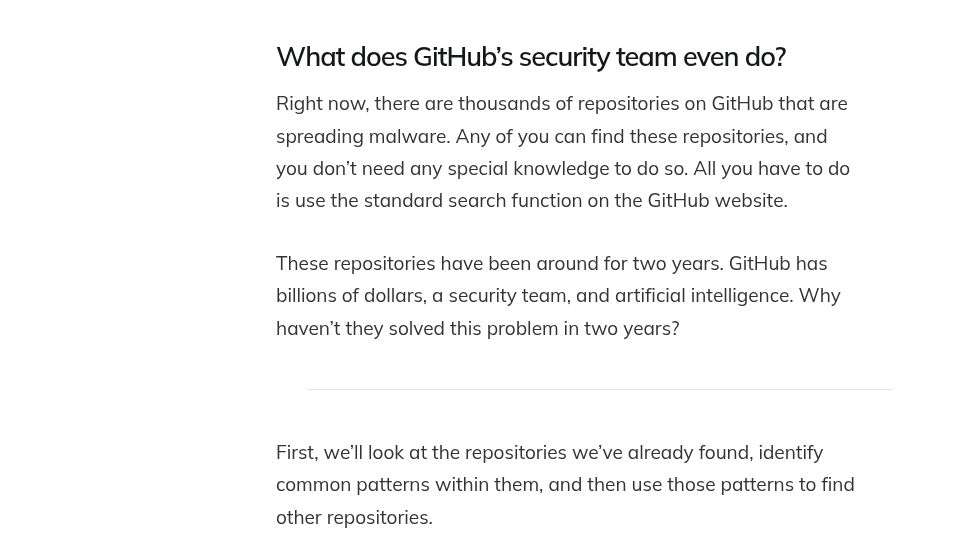Screenshot of orchidfiles.com: What does GitHub's security team even do?