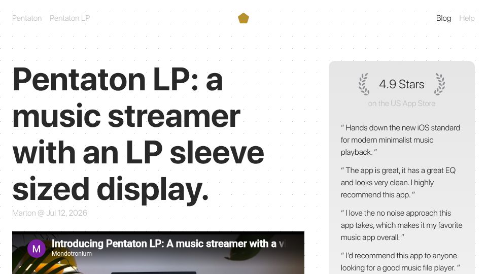 Screenshot of pentaton.app: I learned PCB design, 3D printing and C just to listen to music