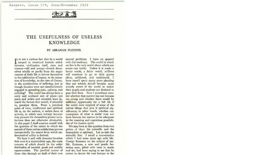 Screenshot of faculty.lsu.edu: The Usefulness of Useless Knowledge (1939) [pdf]