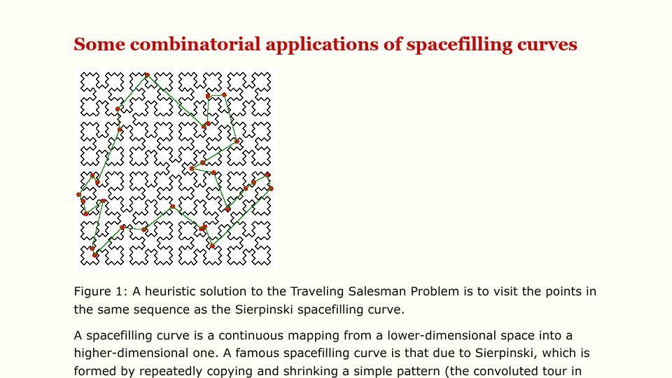 Screenshot of www2.isye.gatech.edu: Some combinatorial applications of spacefilling curves