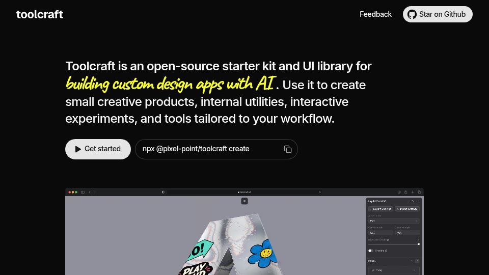Screenshot of toolcraft.sh: Toolcraft