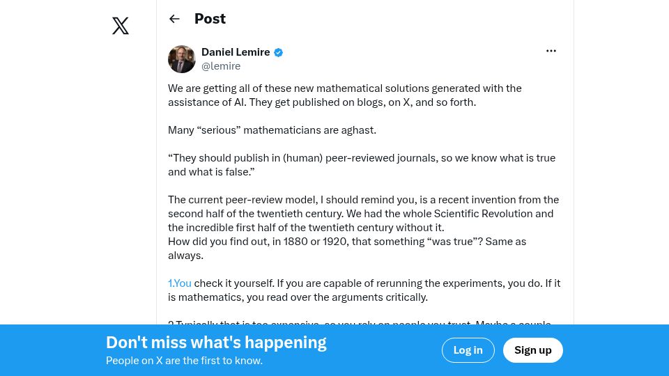 Screenshot of twitter.com: Many "serious" mathematicians are aghast