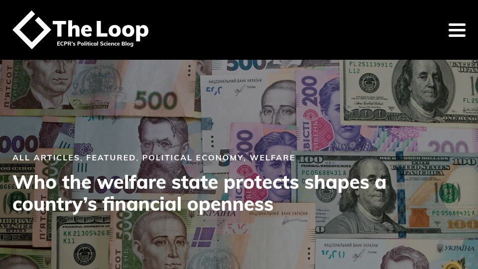 Screenshot of theloop.ecpr.eu: Who the welfare state protects shapes a country’s financial openness