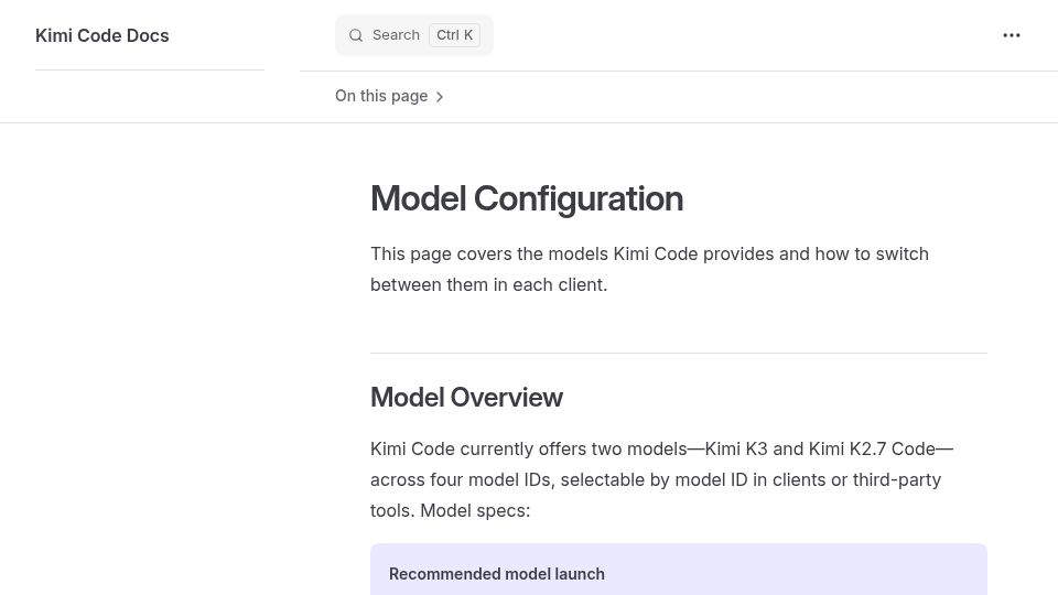 Screenshot of kimi.com: Kimi K3-256k