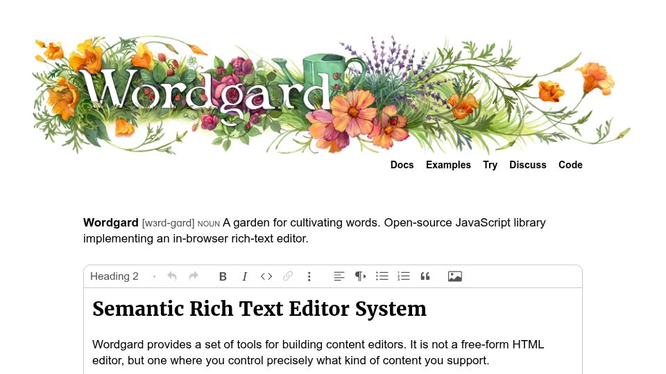 Screenshot of wordgard.net: Wordgard: In-browser rich-text editor from the creator of ProseMirror