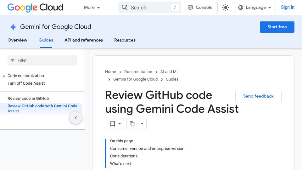 Screenshot of docs.cloud.google.com: Gemini Code Assist will be shut down on July 17