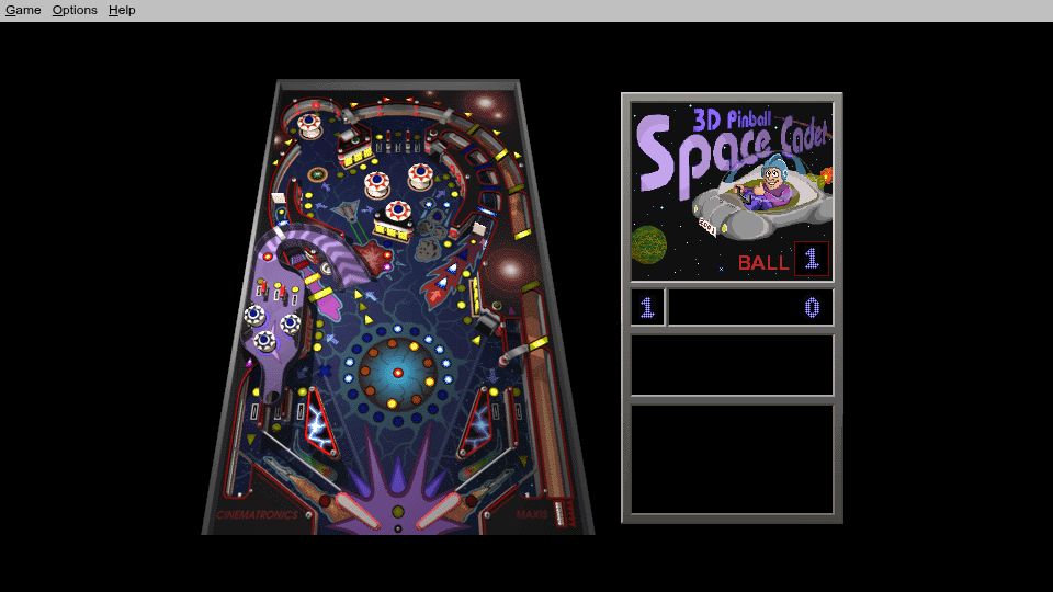 Screenshot of 98.js.org: 3D Pinball for Windows (1995)